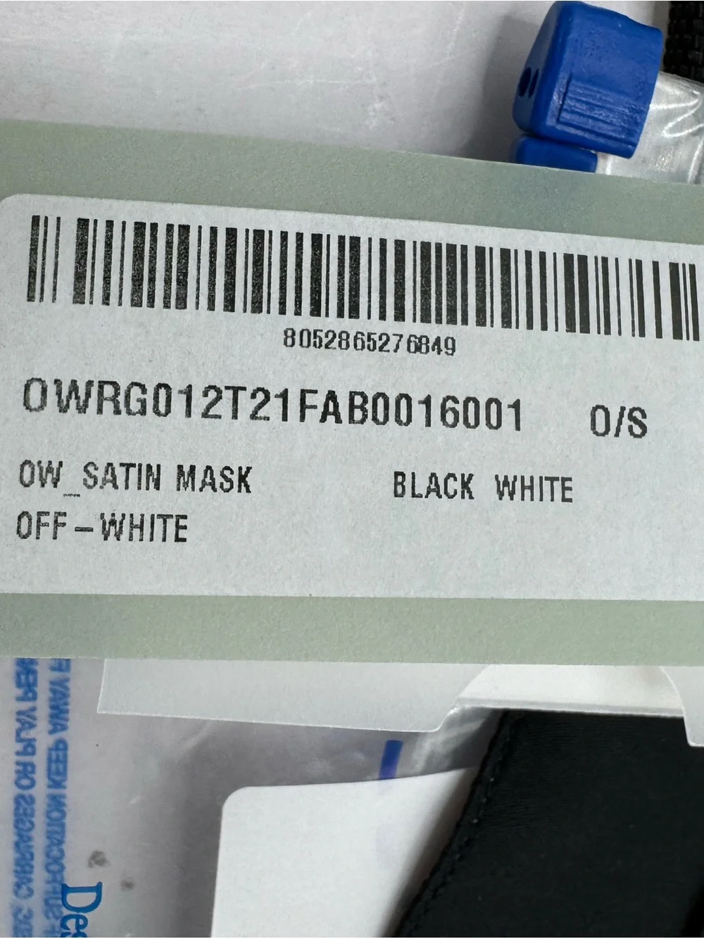 OW Satin Mask - Black & Off-White